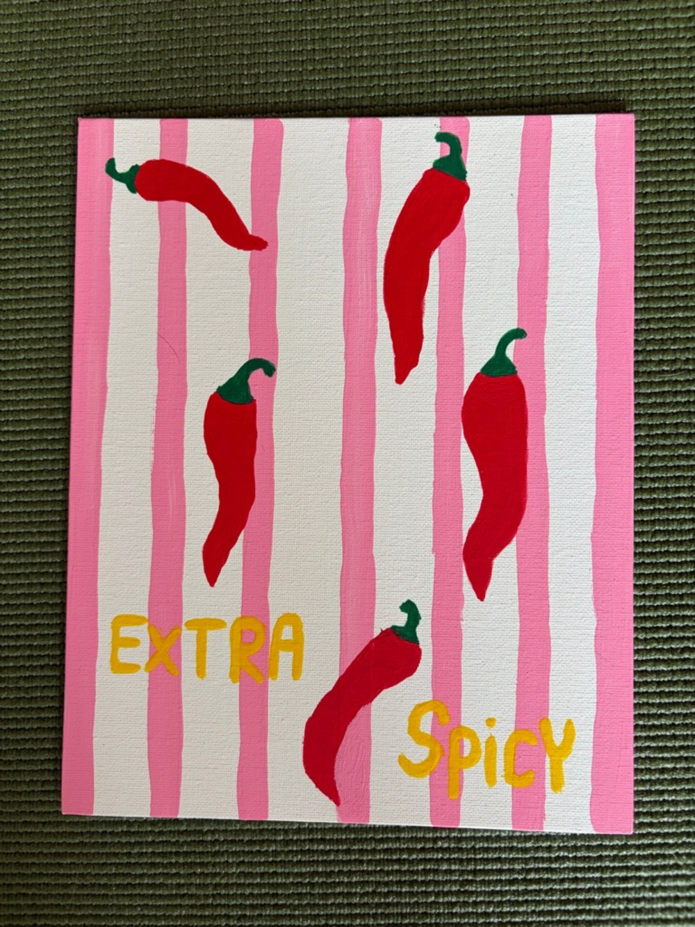 Extra Spicy Chili Pepper Canvas Art - 8x10